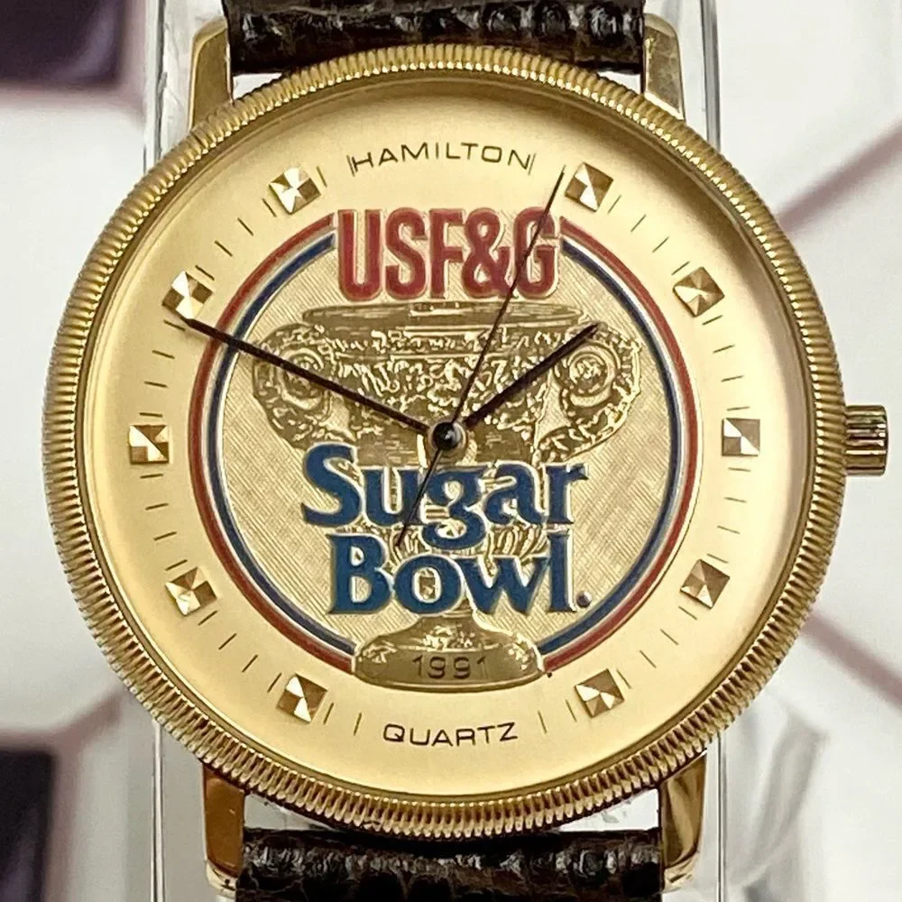 Vintage Hamilton 1991 USF&G Sugar Bowl Swiss Quartz Watch Univ. Tenn Univ. VA